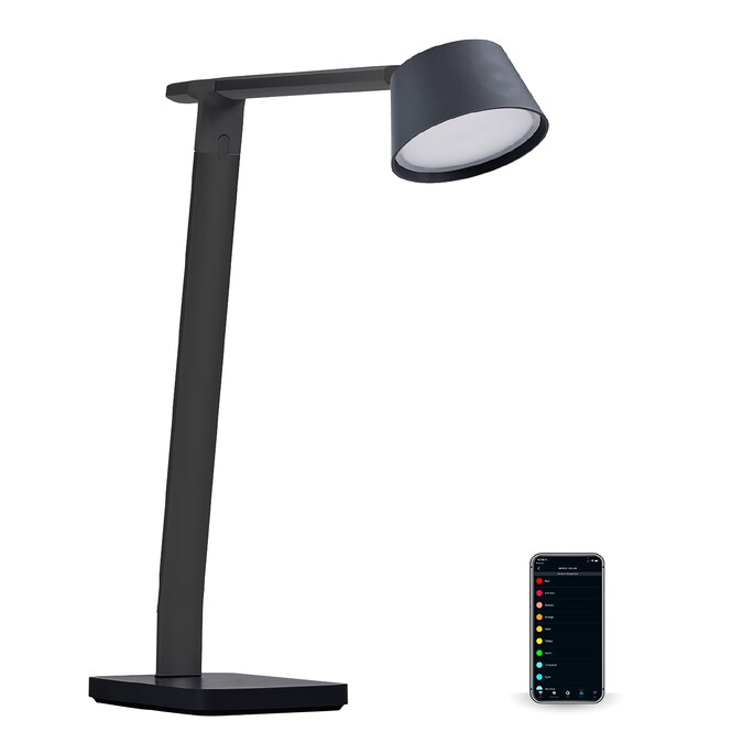 BLACK+DECKER 17.32-in Adjustable Black Touch Desk Lamp with Shade