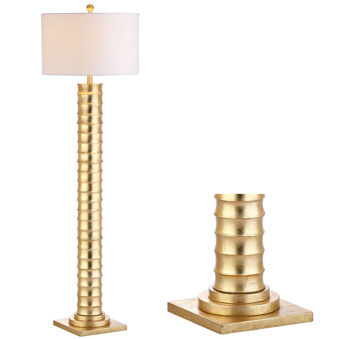 JONATHAN  Y Serena Metal Contemporary 63-in Gold Leaf Shaded Floor Lamp