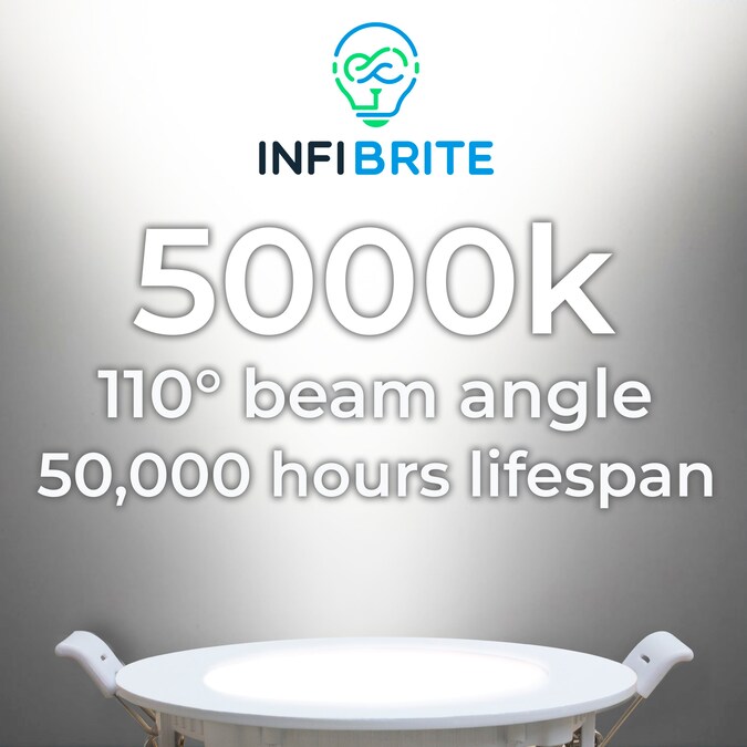 Infibrite Canless Slim Round Recessed 24-Pack 6-in LED Remodel or New Construction White Airtight Ic Baffle Canless Recessed Light Kit - Image 7