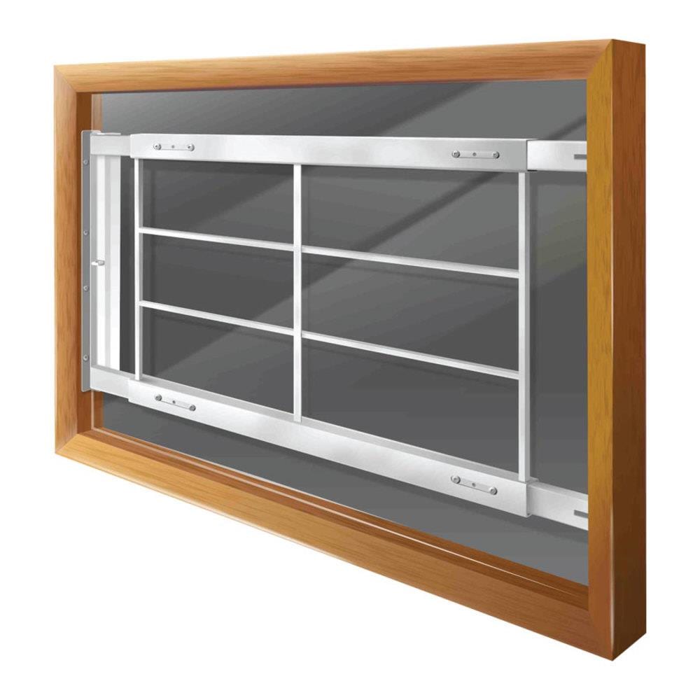 D 42-Inches x 21-Inches White Steel Adjustable Window Security Bar