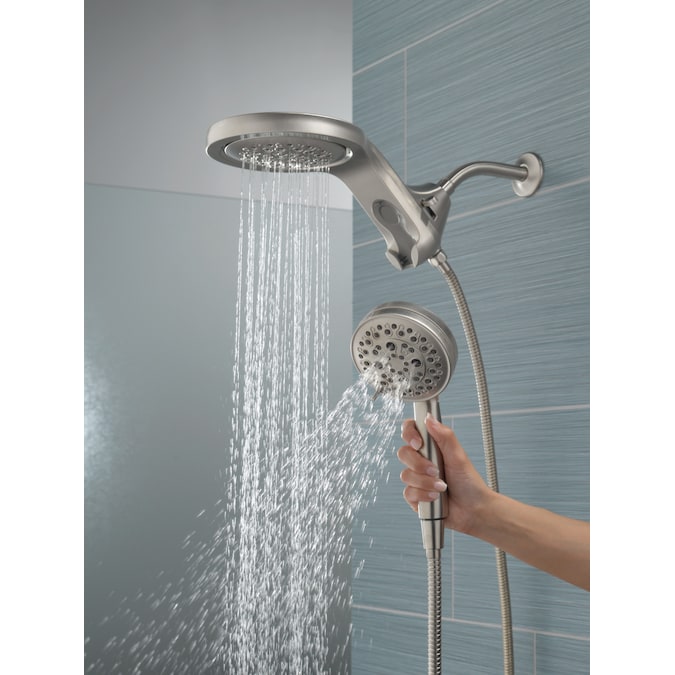 Delta HydroRain H2Okinetic Lumicoat Stainless 7.875-in Round Dual/Combo Rain Shower Head 2.5-GPM (9.5-LPM) - Image 9