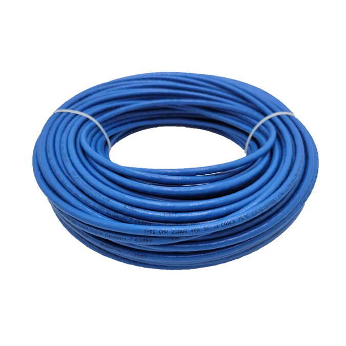 Micro Connectors Shielded 23AWG 250-ft 23 Cat 7 4 Riser Blue Data Cable Bag - Image 3