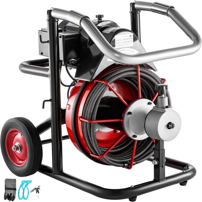 VEVOR 110-Volt 3/8-in x 100-ft L Galvanized Wire Corded Machine Augers