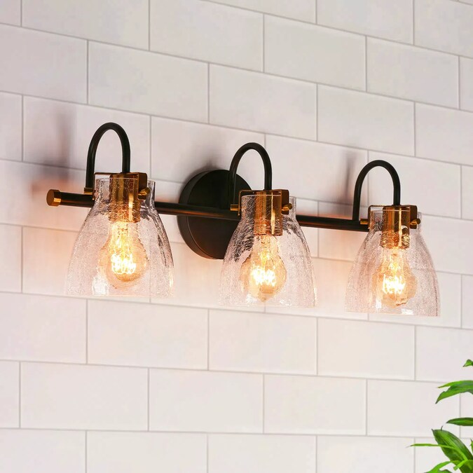 LNC Aidtyrtm 22.4-in 3-Light Matte Black LED Modern/Contemporary Vanity Light Bar