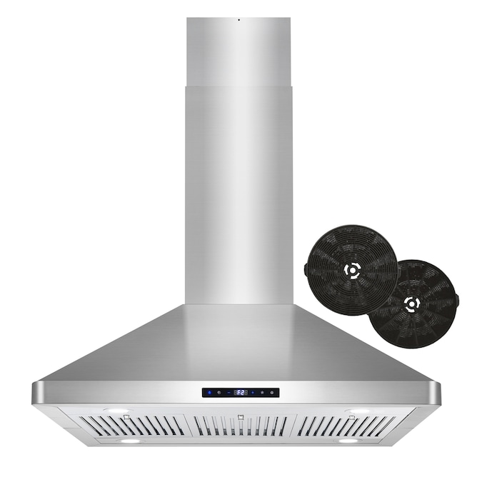 Cosmo 36-in 380-CFM Ductless Stainless Steel Island Range Hood with Charcoal Filter