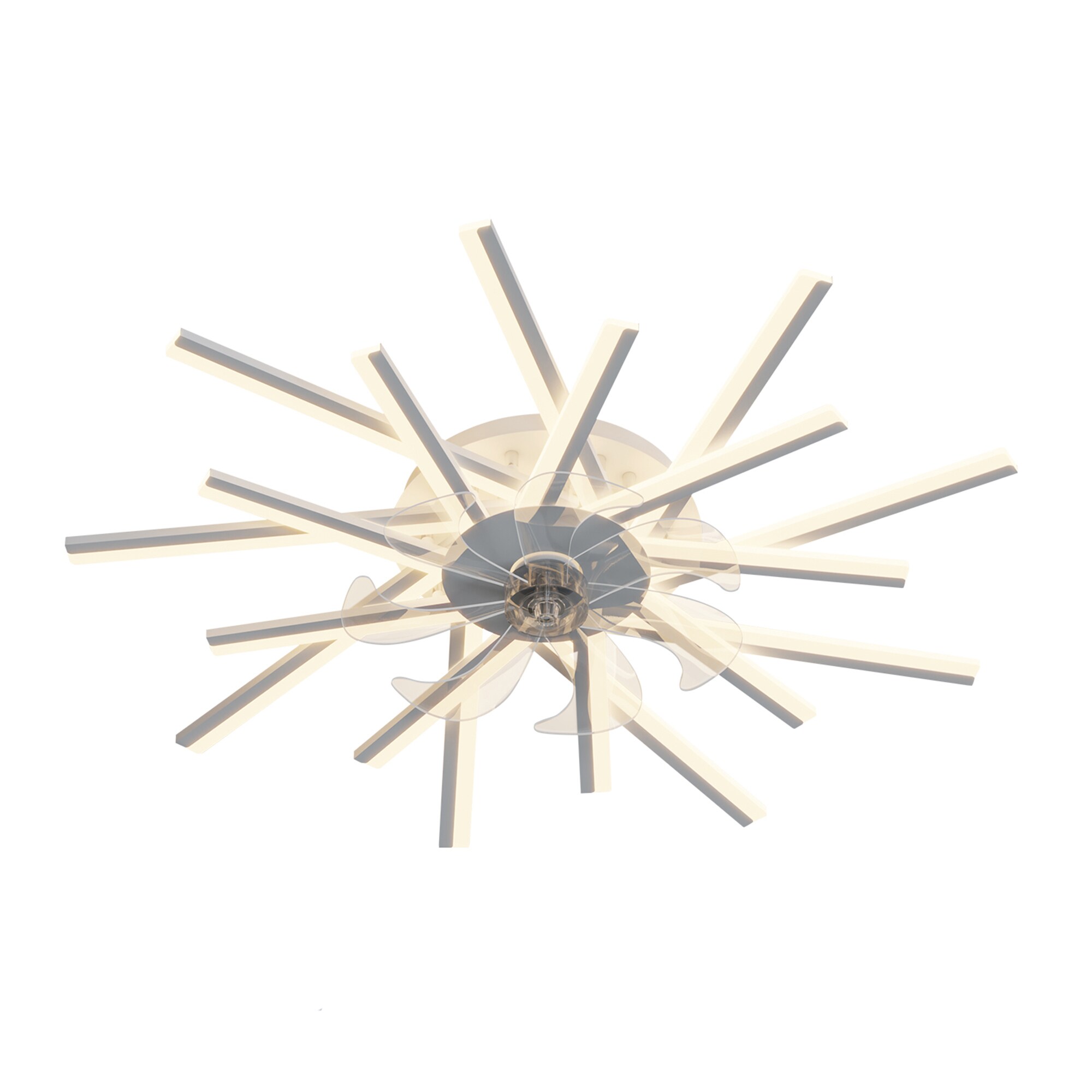 36-in Color-Changing Integrated LED Flush Mount Smart White with Finished Blades Fandelier Ceiling Fan With Light - Remote Included ( 7 -Blade ) - Image 9