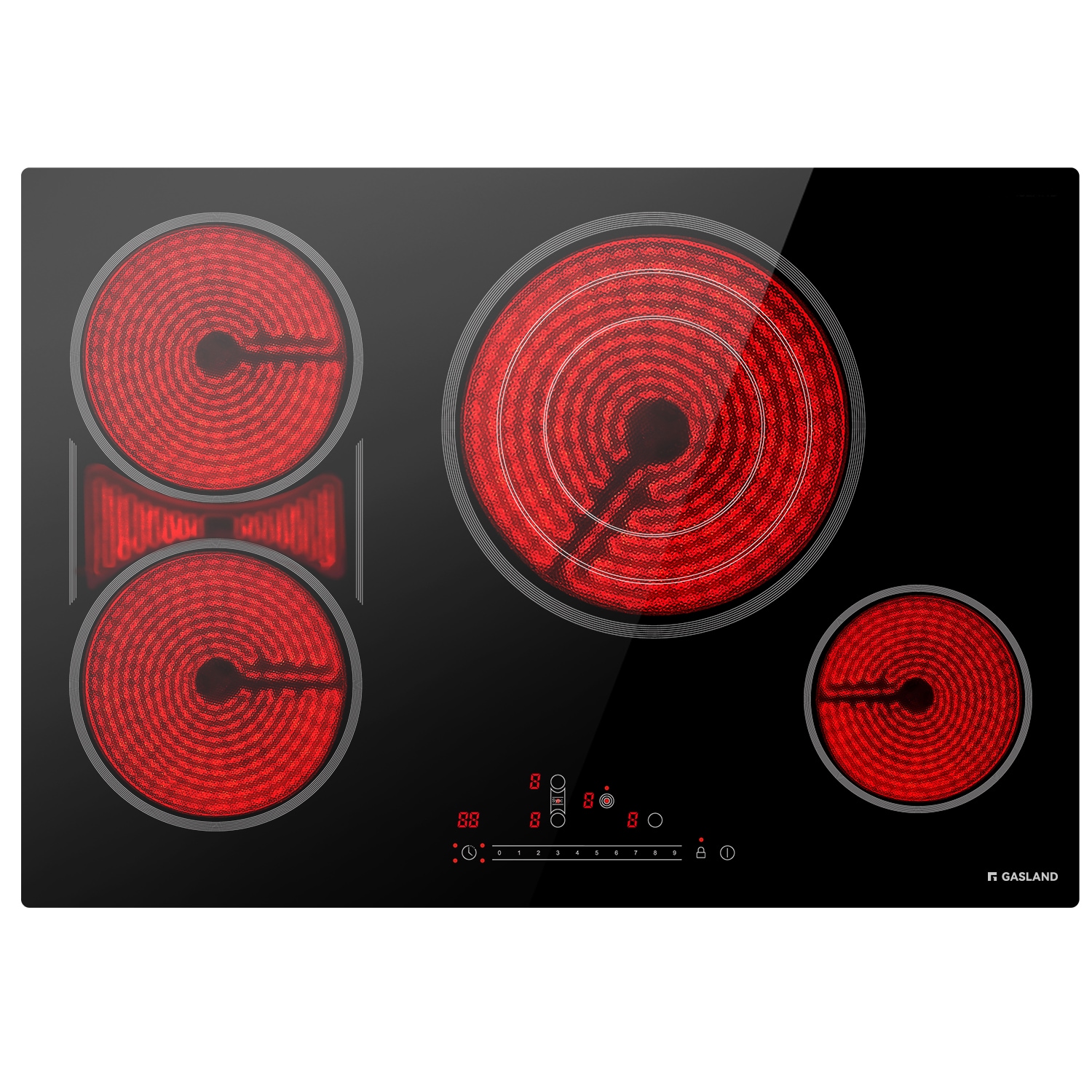 30-in 4 burners Smooth Surface (Radiant) Black Electric Cooktop with Bridge Element