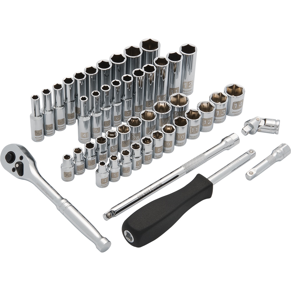 1/4-in Drive Standard (SAE) and Metric Shallow/Deep Socket Set 47 -Pieces