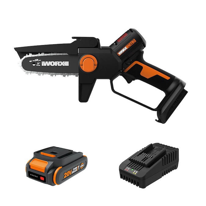WORX Nitro Power Share 20-volt 5-in Battery 2 Ah Chainsaw (Battery and Charger Included)