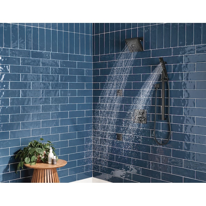 Delta Universal Showering Components Matte Black 3.5-in Rectangle Handheld Shower Head 1.75-GPM (6.6-LPM) - Image 18