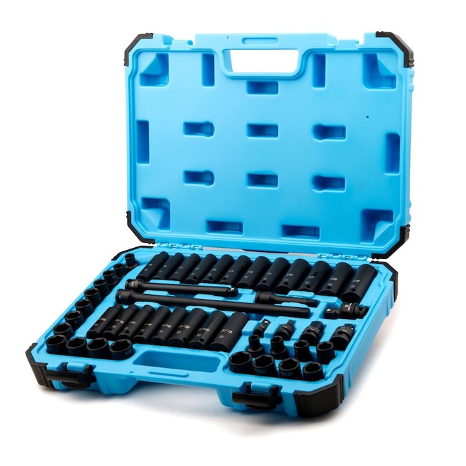 Capri Tools 48-Piece Standard (SAE) and Metric Combination 3/8-in Drive Set 6-point Impact Socket Set