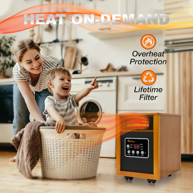 Dr. Infrared Heater Up to 1500-Watt Infrared Quartz Cabinet Indoor Electric Space Heater with Thermostat and Remote Included - Image 4
