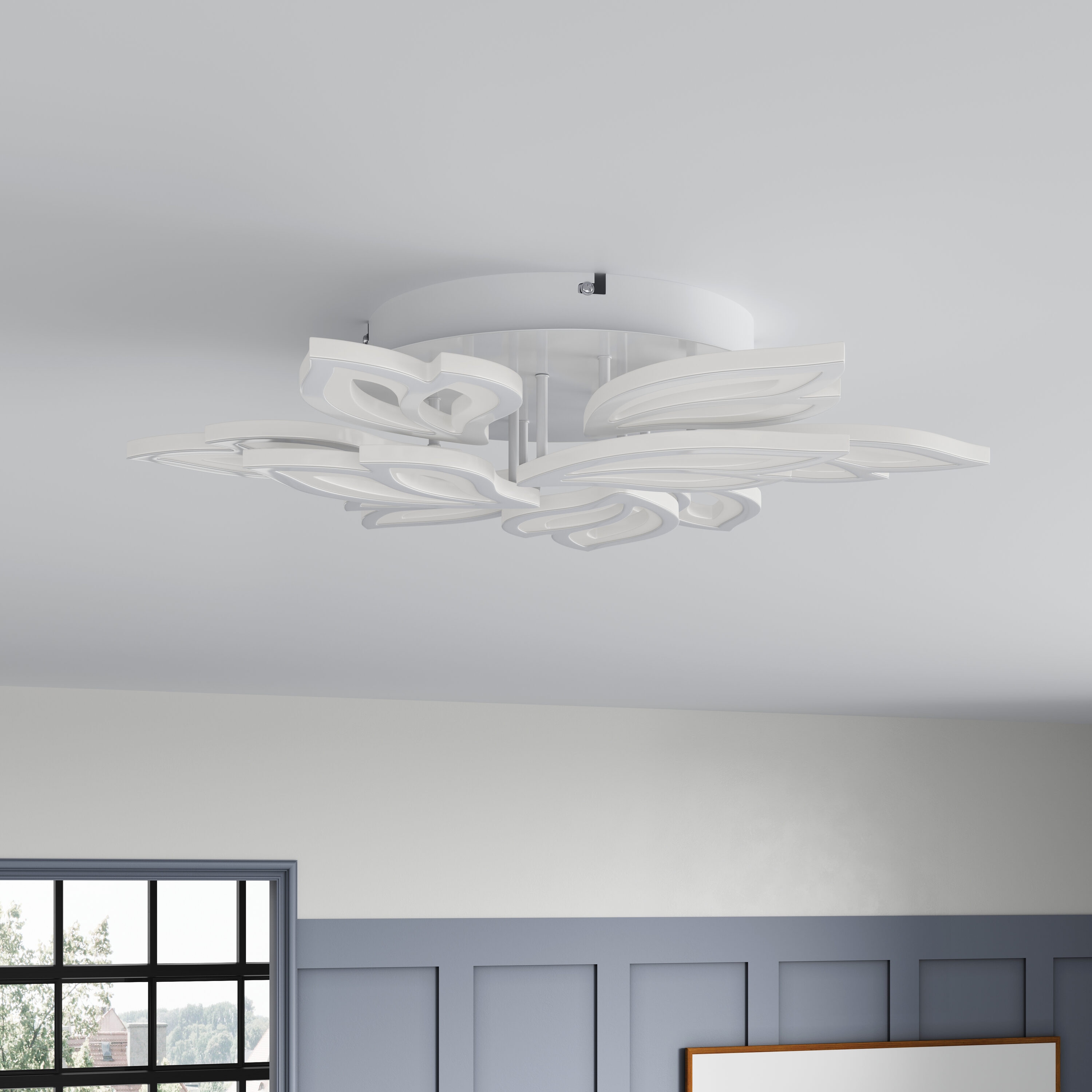 1 -Light 29.72-in White Integrated LED Flush Mount Light - Image 3