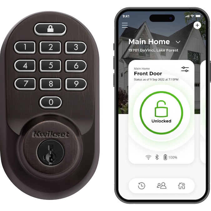 Kwikset Halo Keypad Venetian Bronze Smart Lock Electronic Deadbolt with Wifi Smartkey with Keypad