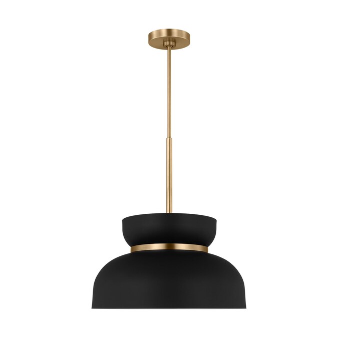 Scott Living Pemberton Midnight Black Modern/Contemporary Cone Medium Hanging Pendant Light