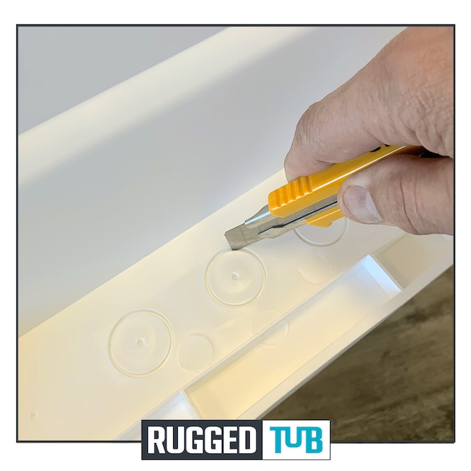 RuggedTub 24.25-in x 22-in 1-Basin White with Gray Speckles Freestanding Utility Tub with Drain and Faucet - Image 5