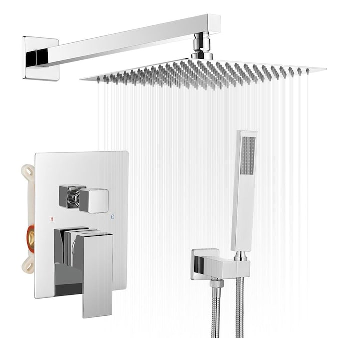 Parrot Uncle Polished Chrome 10-in Waterfall Built-In Shower Faucet System with 2-way Diverter (Valve Included)