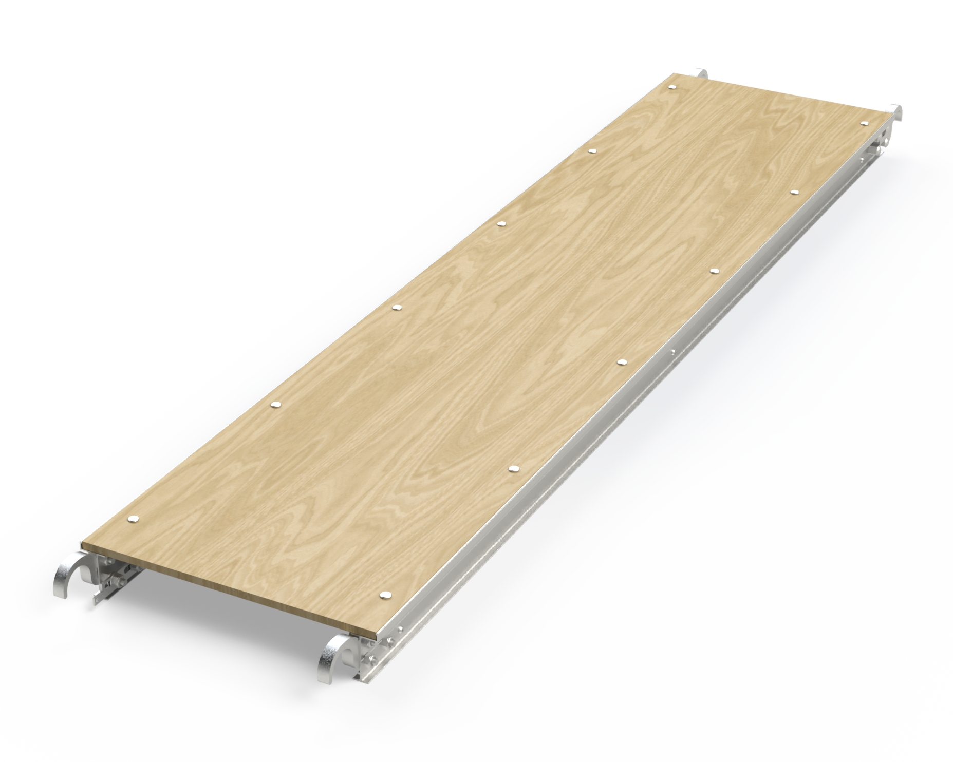 Aluminum/Wood 0.29-ft H x 1.583-ft W x 7-ft L 250-lb Capacity Scaffold Plank - Image 2