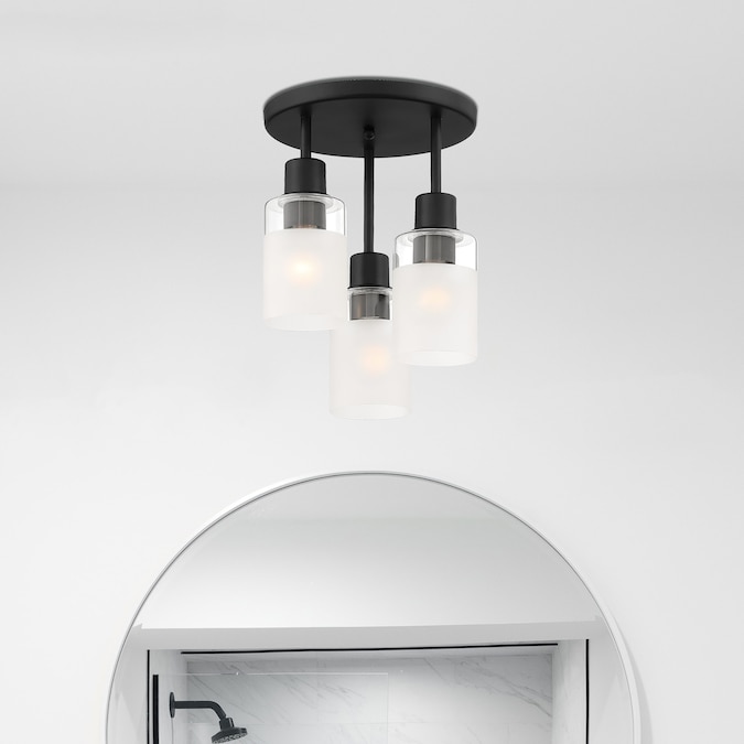 Designers Fountain Cedar Lane 3-Light 11-in Matte Black Flush Mount Light