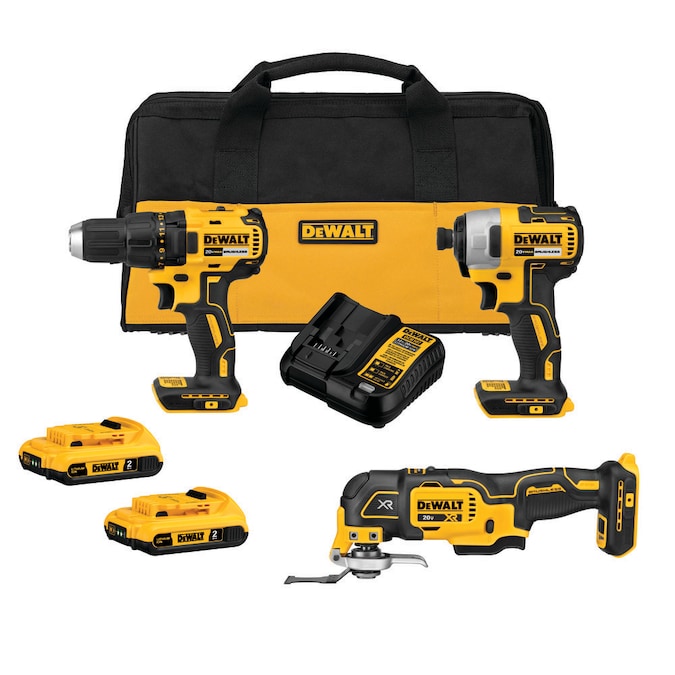 DEWALT 3-Tool 20-Volt Max Brushless Power Tool Combo Kit with Soft Case (2-Batteries and charger Included)
