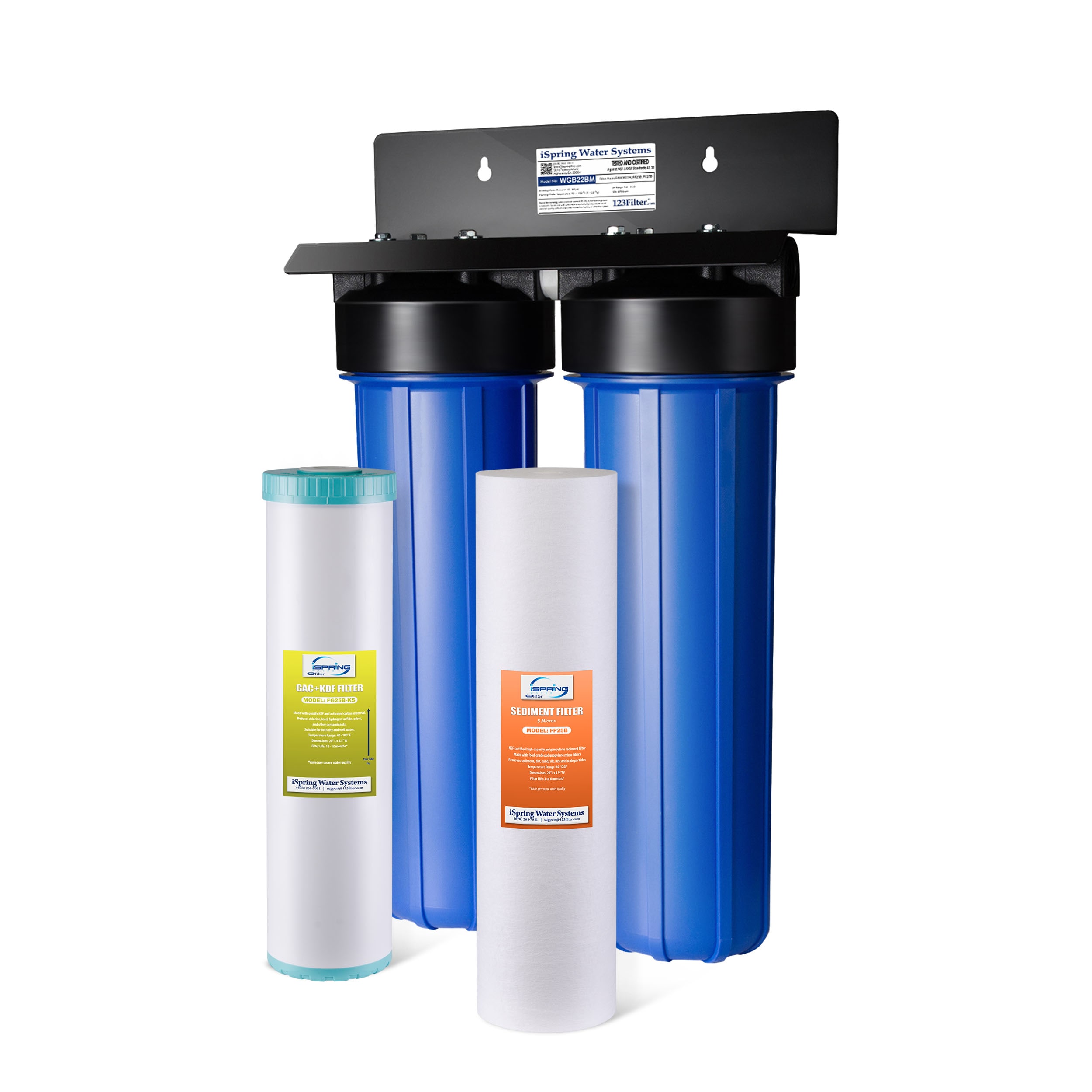 WGB22B-KS Dual-stage 25-GPM Multi-method Hard water Whole House Water Filtration System