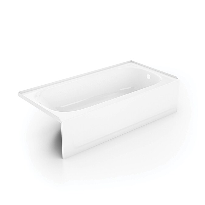 Mansfield 30-in x 54-in White Porcelain Enameled Steel Alcove Soaking Bathtub (Right Drain)