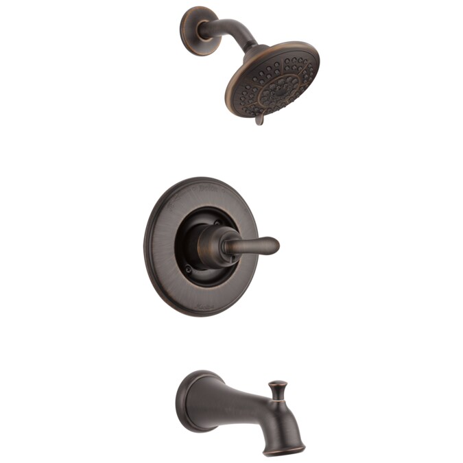 Delta Linden Venetian Bronze 1-handle Multi-function Round Bathtub and Shower Faucet Valve Included