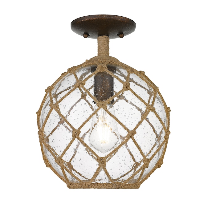 Golden Lighting Haddoc 1-Light Brushed Bronze Semi mount light