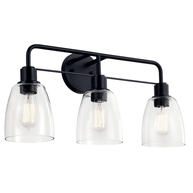 Kichler Meller 24-in 3-Light Black Industrial Vanity Light