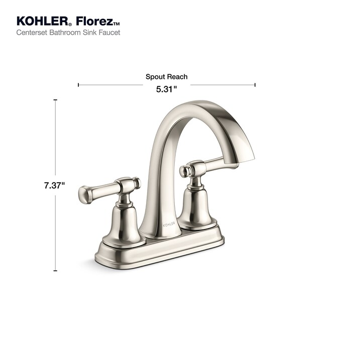 ER Florez Vibrant Polished Nickel 2-hole 2-Handle WaterSense Bathroom Sink Faucet with Drain - Image 8