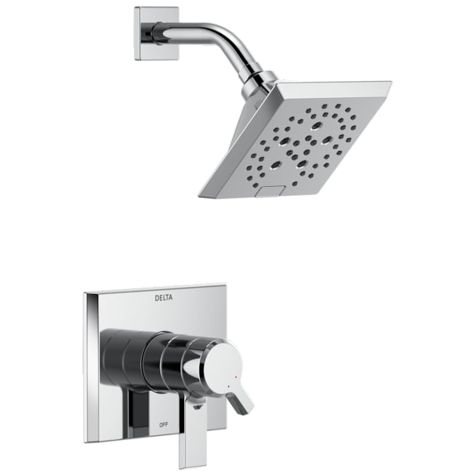 Delta Pivotal Lumicoat Chrome 2-handle Multi-function Square Shower Faucet