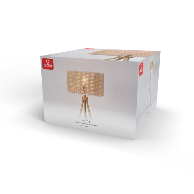 Globe Electric 60-in Faux Wood Shaded Floor Lamp - Image 11