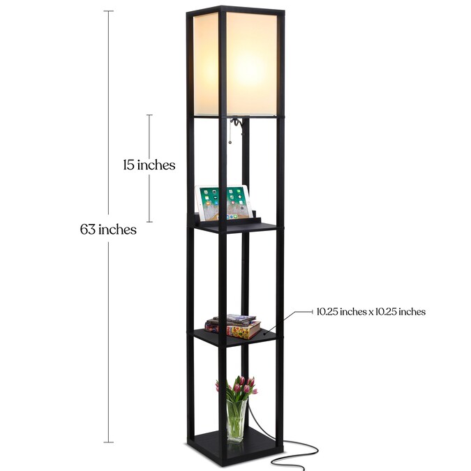 Brightech 63-in Classic Black Shelf Floor Lamp - Image 9