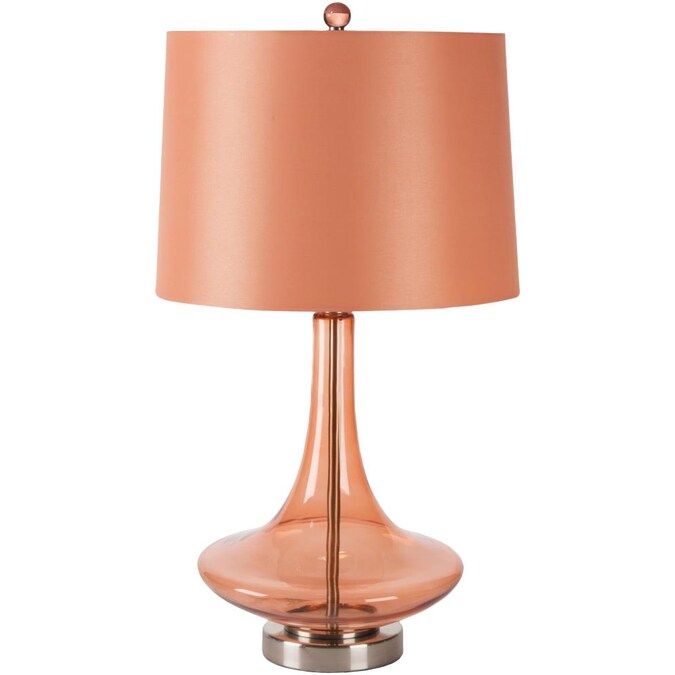 Livabliss Zoey 25.5-in Bright Orange 3-way Table Lamp with Fabric Shade