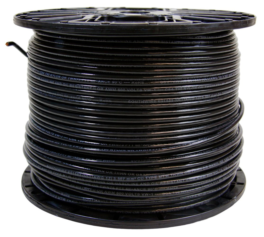 500-Feet 18 -AWG Black Stranded Copper TFFN wire ( By-the-roll )