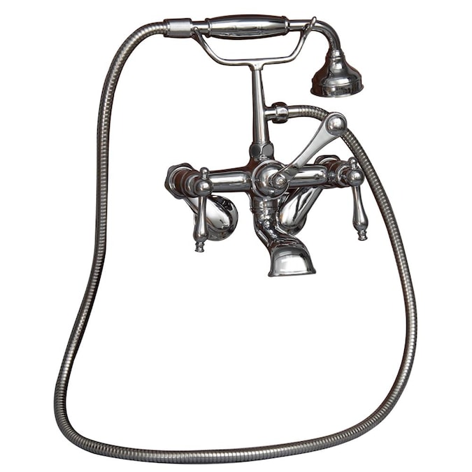 Barclay Polished Chrome 3-handle Wall-mount Low-arc Bathtub Faucet with Hand Shower (Valve Included)