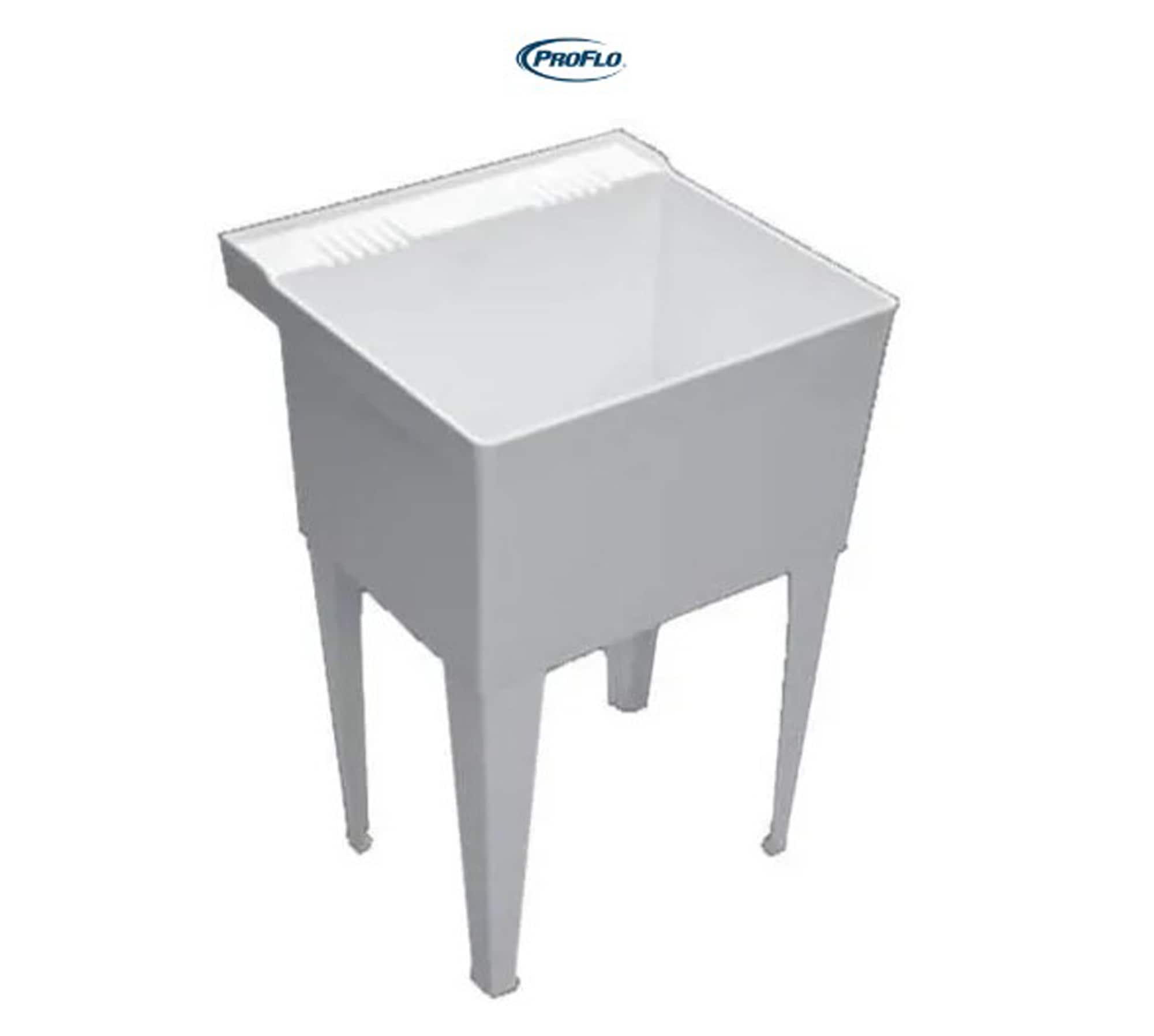 21.5-in x 23-in 1 -Basin White Freestanding Laundry sink