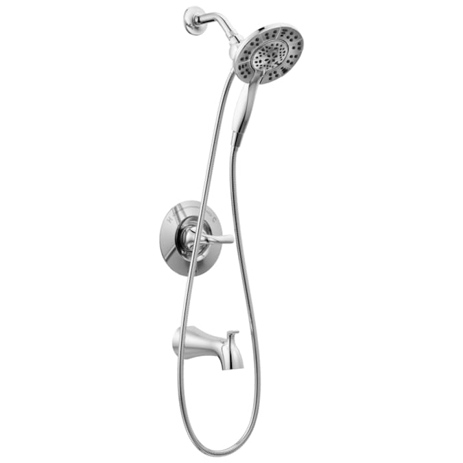 Delta Arvo Chrome 1-handle Multi-function Round Bathtub and Shower Faucet Valve Included