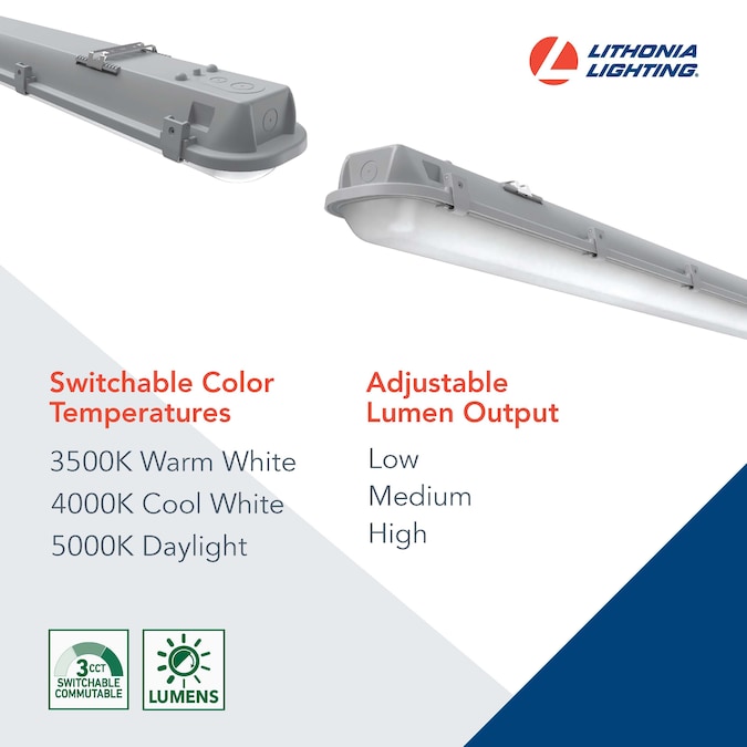 Lithonia Lighting 4-ft 1-Light Adjustable Switchable White LED Strip Light - Image 6