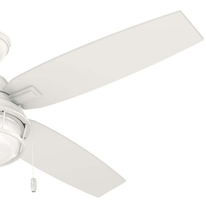 Hunter Ocala 52-in Fresh White with Washed Walnut/Fresh White Blades LED Indoor/Outdoor Ceiling Fan with Light (4-Blade) - Image 6