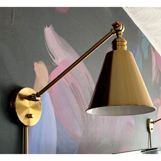 Maxim Lighting Library 8-in W 1-Light Gloss Brass Transitional Incandescent Wall Sconce