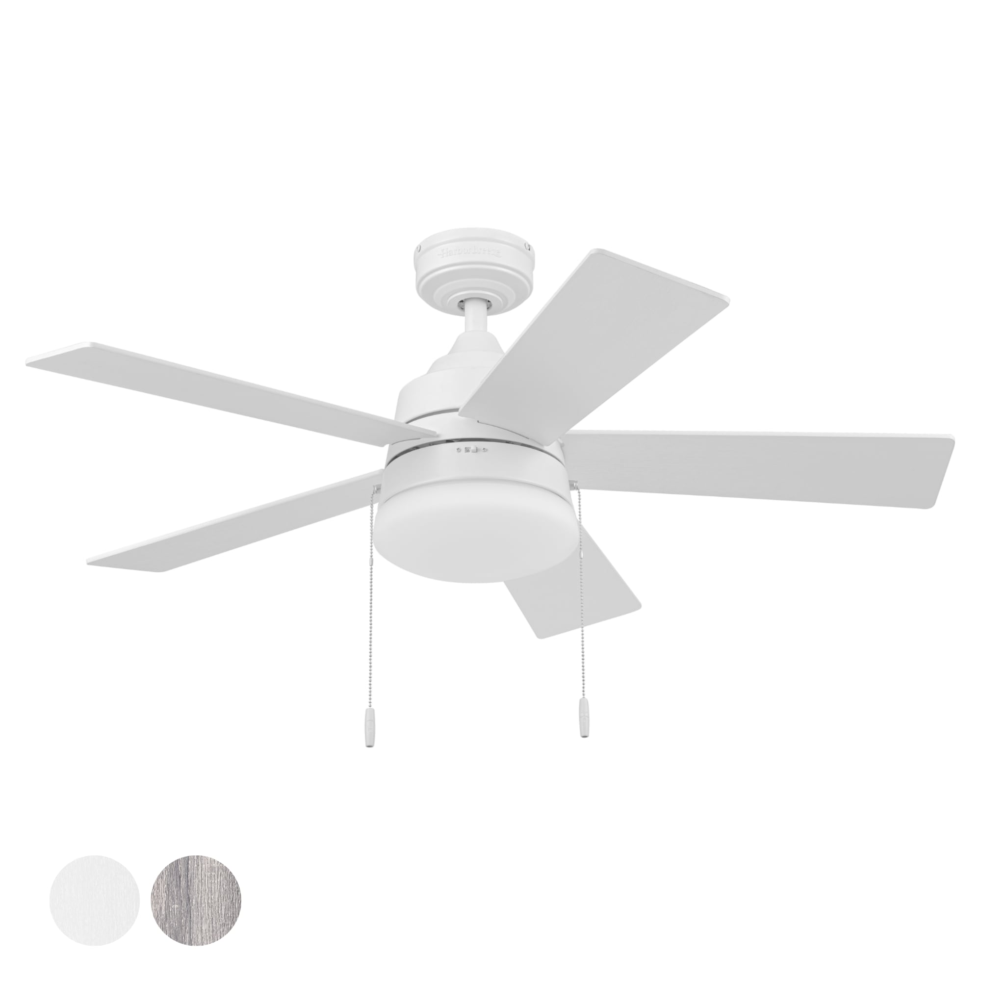 Kennerly 44-in Integrated LED Outdoor White with White/Gray Wash Blades Ceiling Fan With Light ( 5 -Blade ) - Image 2