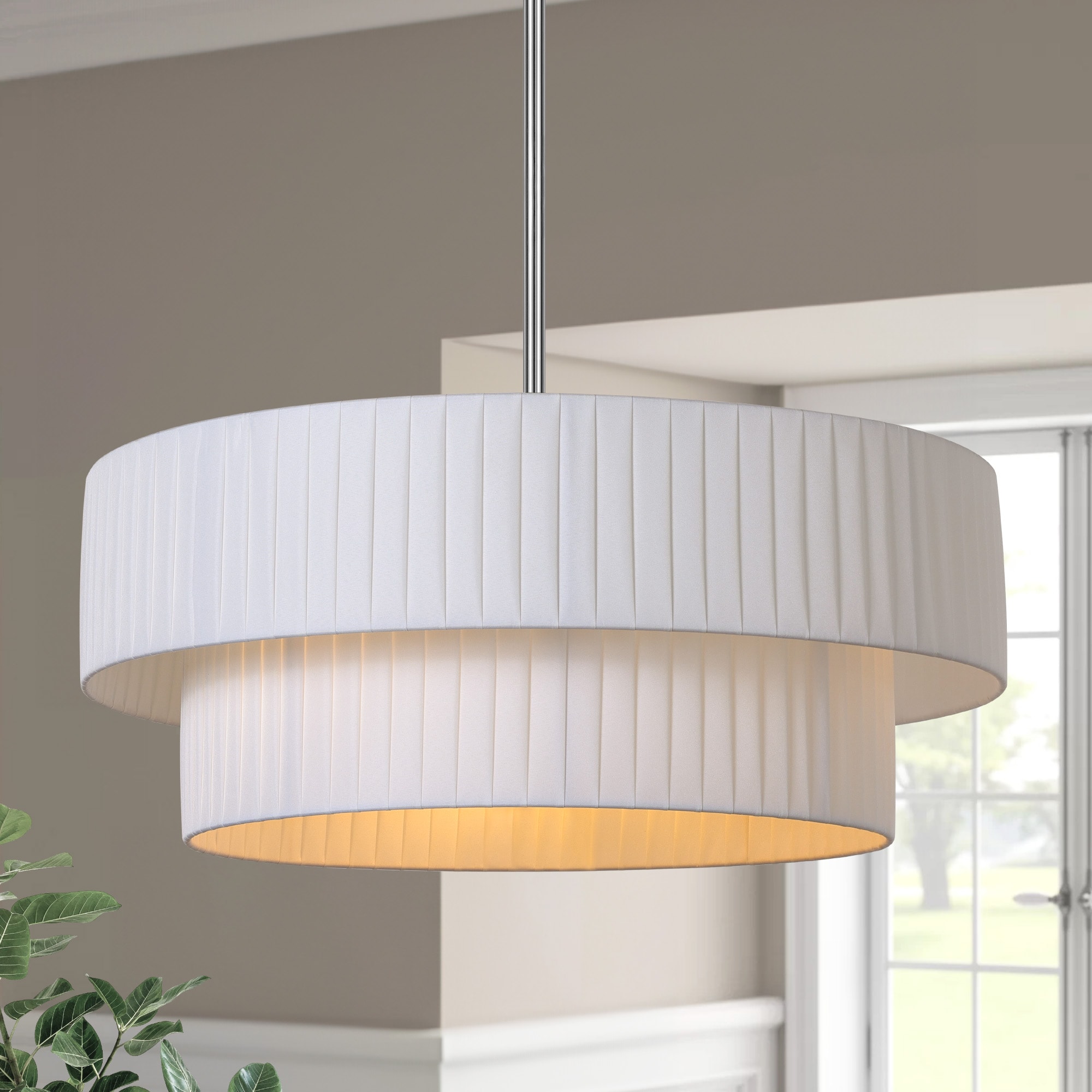 Chandeliers 3 -Light Brushed Off-white Modern/contemporary For Use in Bedrooms, Dining Rooms, Foyers, Kitchens, Living Rooms Chandelier
