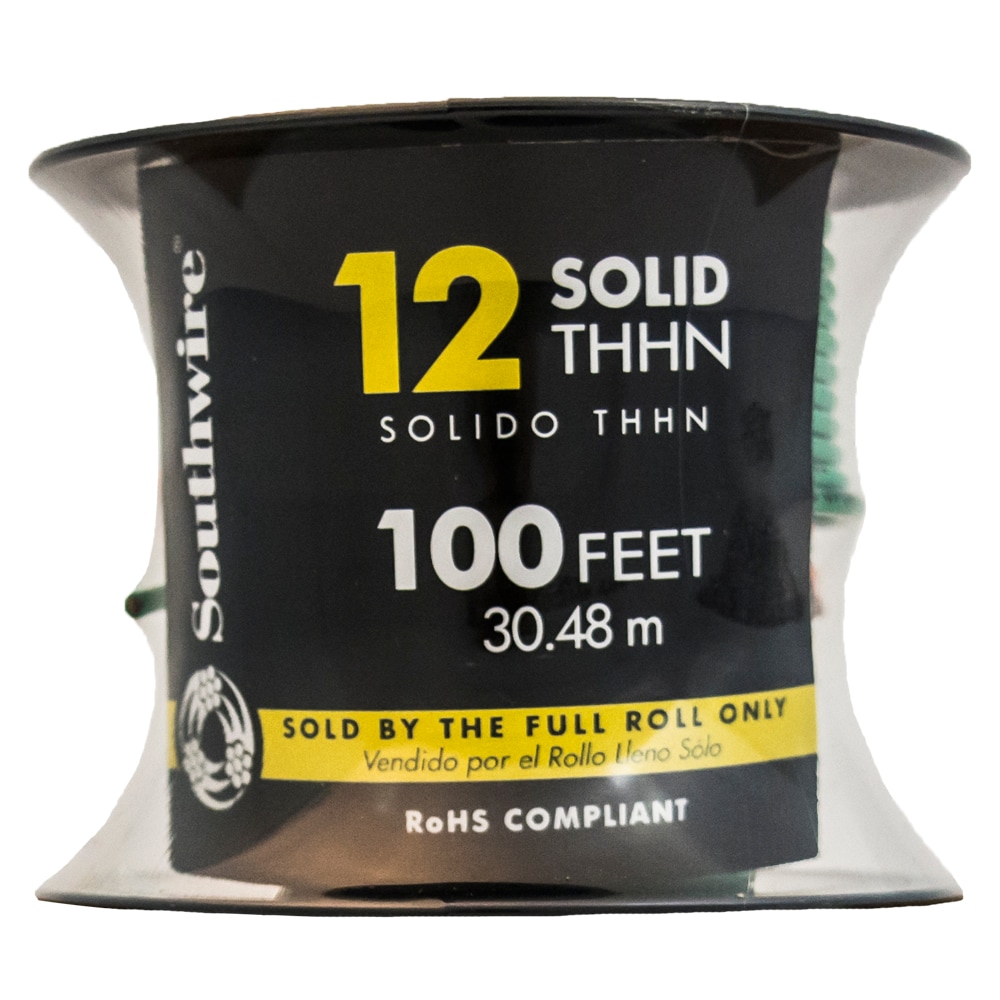 100-ft 12 -AWG Green Solid Copper THHN wire ( By-the-roll )
