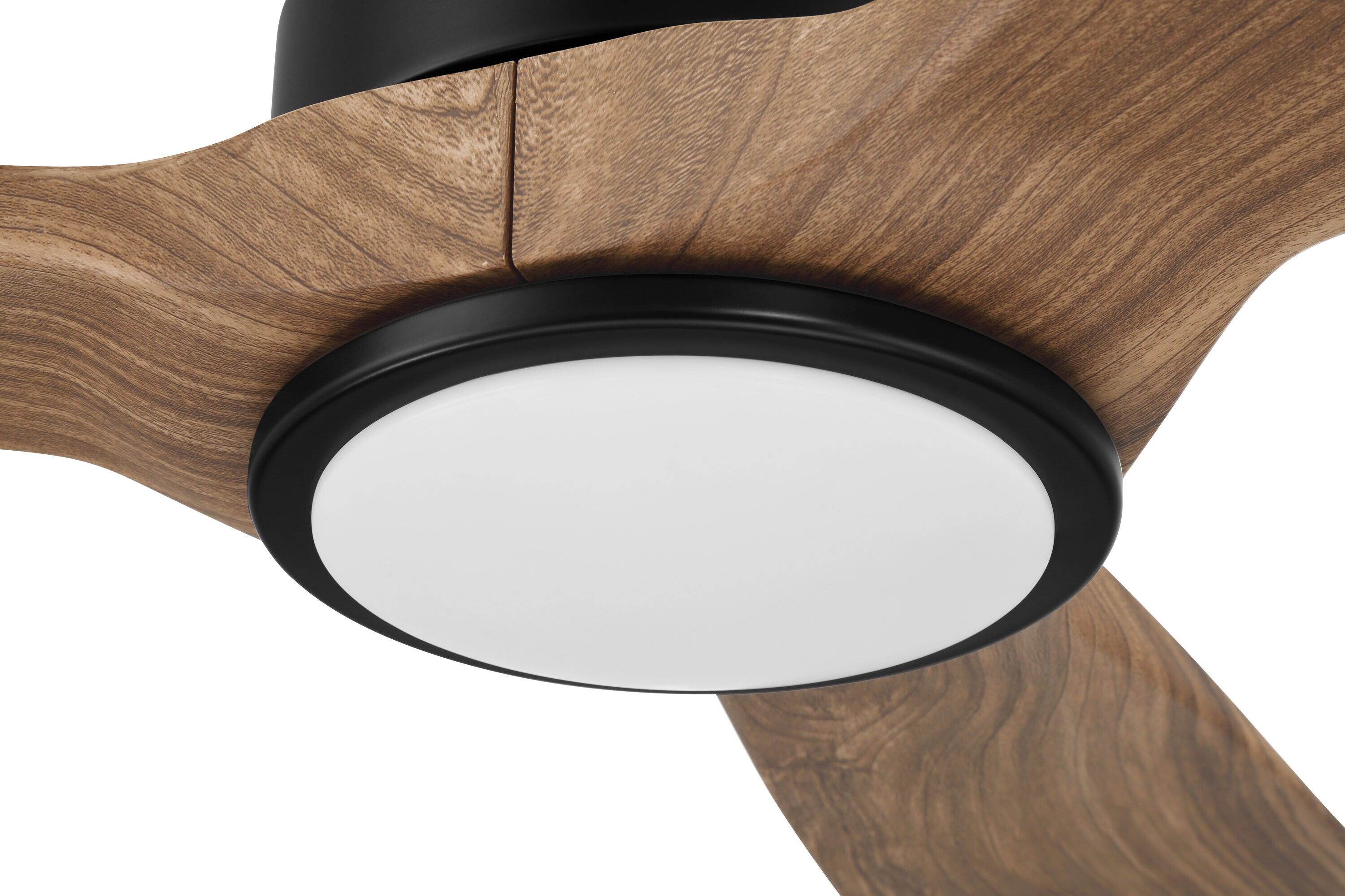 52-in Color-Changing Integrated LED Flush Mount Matte Black with Dark Walnut Blades Propeller Ceiling Fan With Light - Remote Included ( 3 -Blade ) - Image 12