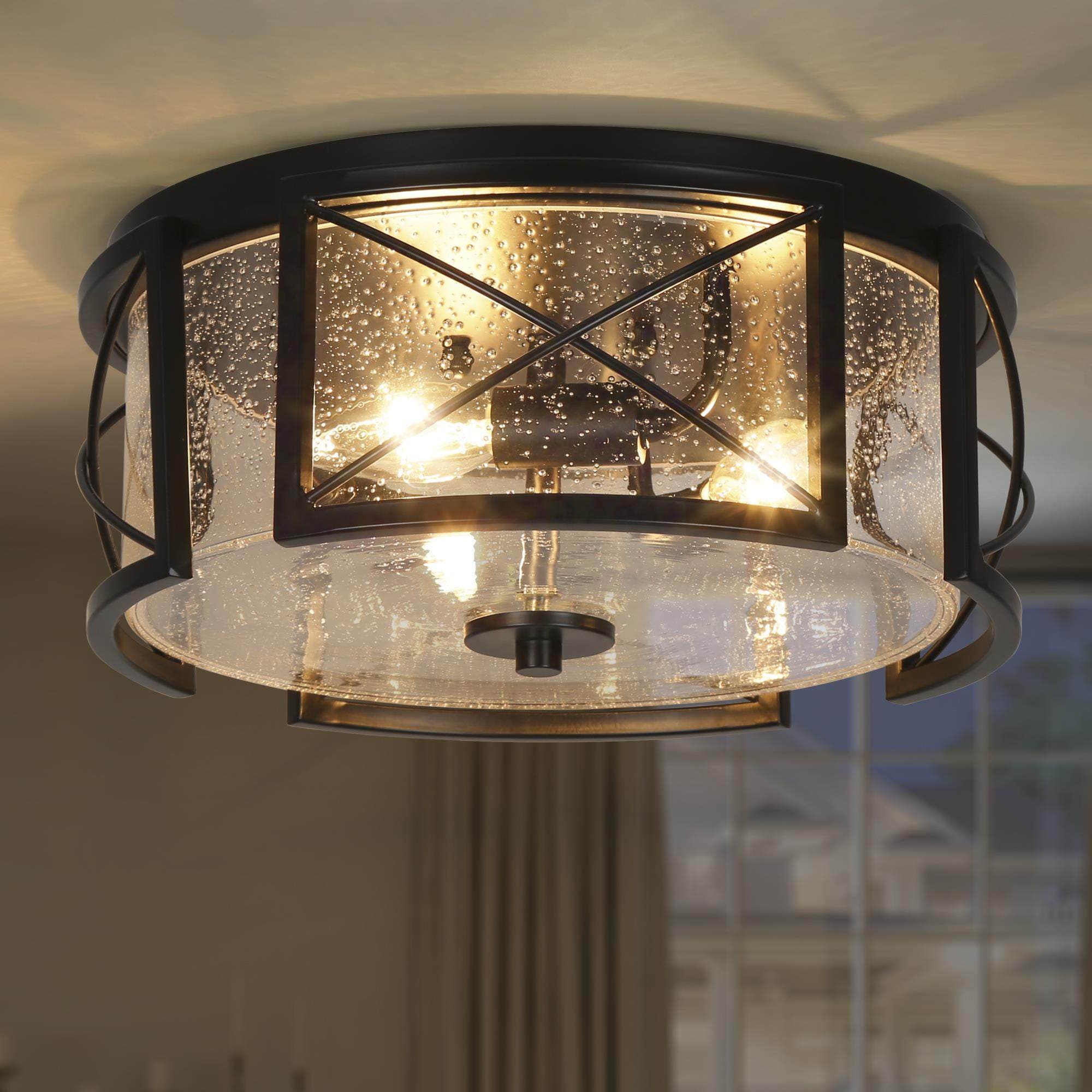 Vine 3 -Light 13-in Matte Black Flush Mount Light