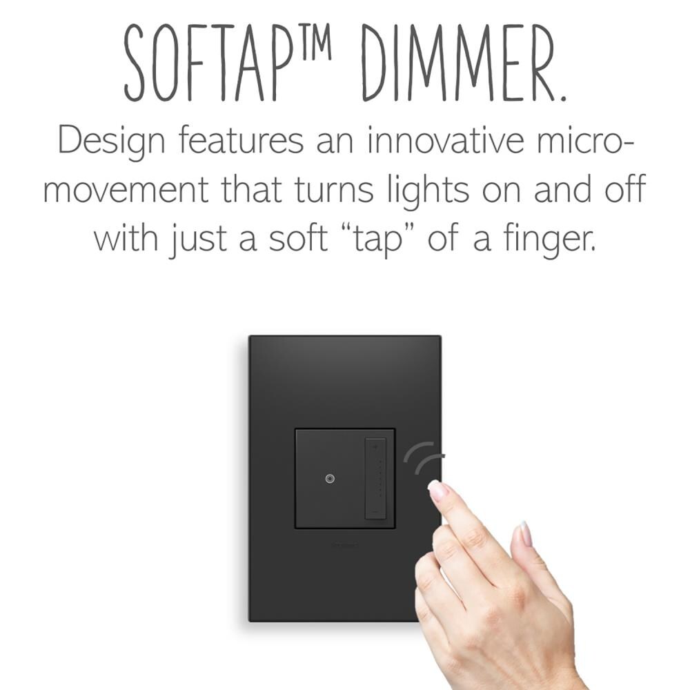 adorne sofTap Single-pole/3-way LED Illuminated Square Light dimmer Graphite - Image 5