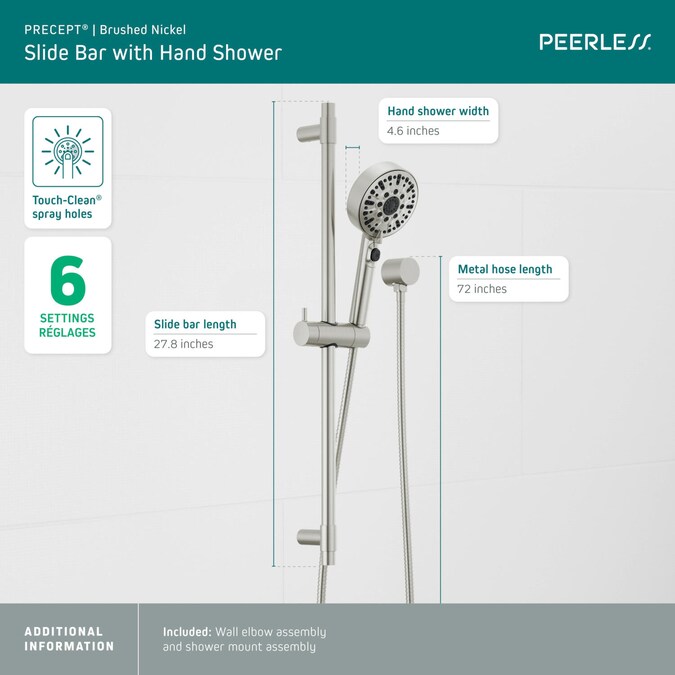 Peerless Precept Brushed Nickel Multi-function Round Bathtub and Shower Faucet Valve Included - Image 3