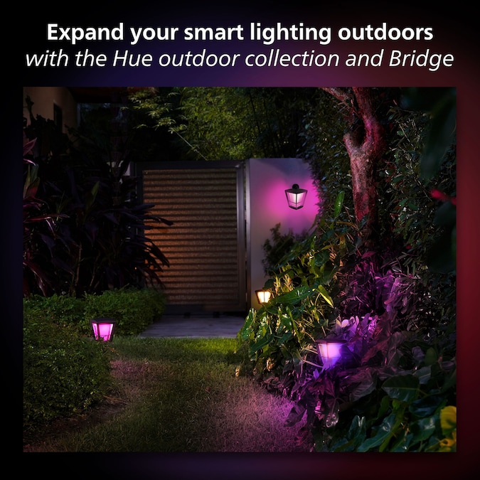 Philips Hue Discover Outdoor Black Line Voltage Hardwired Smart LED Flood Light - Image 11