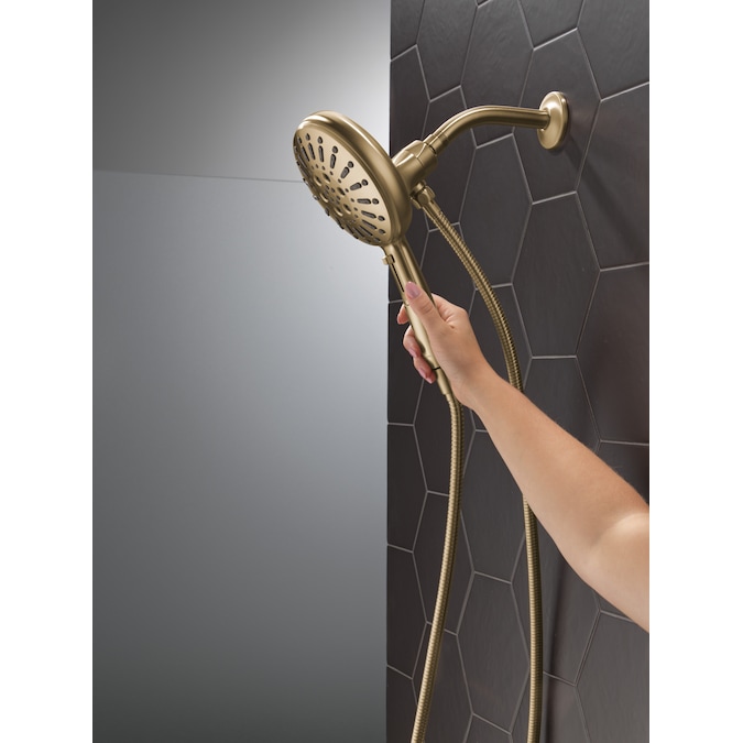 Delta SureDock Magnetic Lumicoat Champagne Bronze 6.19-in Round Handheld Shower Head 1.75-GPM (6.6-LPM) - Image 12